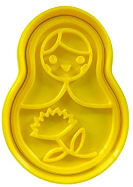 The Cookie Cutter Hub Matrioska - Matrioska da 10 cm, con formina per biscotti e goffratura abbinata, per biscotti, argilla, decorazione da forno