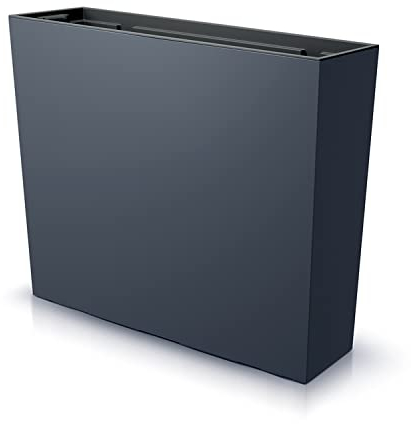 Vaso per Fiori piante Rettangolare Urbi Case T Decorativo in Plastica Alto 50 cm da interno esterno 18x58 cm Rettangolare Nero Design Moderno 44 Litri
