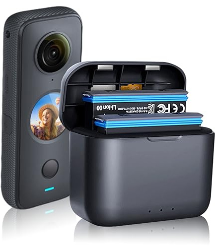 Charger Hub Fast for ONE X2, Portable 2 Channel Battery Charger Station with Card Slots Low Battery Fast /High Battery Trickle, Smart Charging