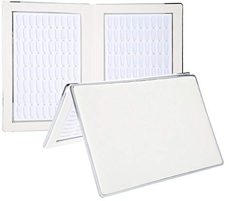 Tableau D'affichage des Ongles, 160 Emplacements Pour Organisateur De Vernis à Ongles Gel, Carte De Couleur, Tableau D'affichage des Couleurs du Vernis à Ongles, Livre D'échantillons D'ongles(Blanc)