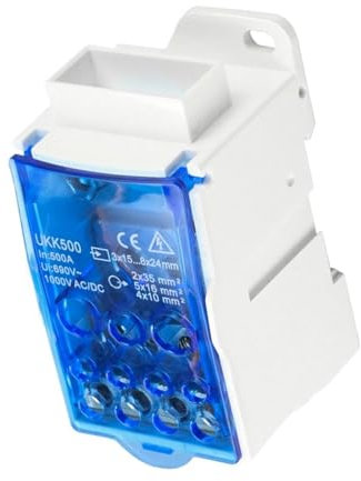 NURII DIN-Schienen-Verteilerkasten, Block One In Multiple Out Power Universeller elektrischer Kabelanschluss, Anschlusskasten-Klemmenblock (Size : 500A)