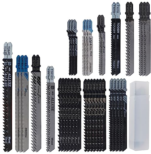 XWTOOL 48-teiliges Stichsägeblatt-Set for Metall, Holz, Holzbearbeitung, T118A/T118B/T318A/T127D/T144D, Elektrowerkzeug-Zubehör