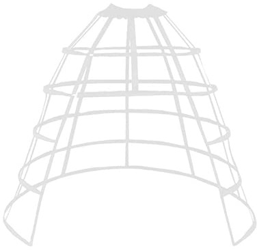 SSDH 5 Hoop Vintage Crinoline Cage Pannier Skirt Victorian Bustle Baroque Dress Petticoat Underskirt Costume (UK, Alpha, One Size, Regular, Regular, White)
