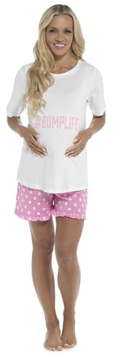 i-Smalls Pigiama premaman da donna in jersey stampato, rosa, 16-18