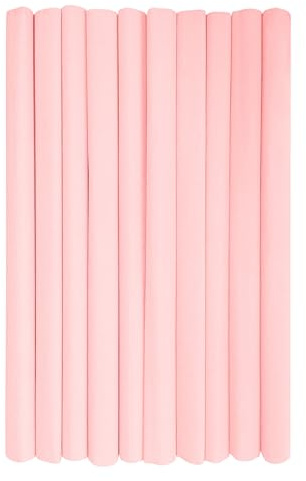 Interdruk - Rollos de papel crepé para niños, bricolaje y decoraciones - Paquete de 10 rollos (50 cm x 200 cm, 28 g/m2) - 34 rosa polvo pastel