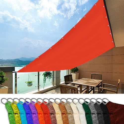 Sonnensegel Quadrat 1.6x8.5m, UV Schutz Sonnenschutz Wetterbeständig Balkonverkleidung Markisenstoffe Meterware für Terrasse AußEnbereich Garten， Rot