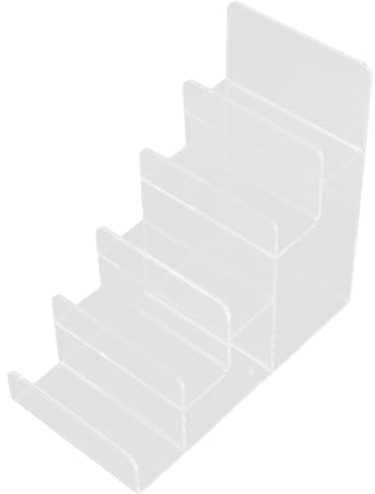 MAGICLULU Espositore Organizzatore da Scrivania Leggero a 5 Livelli in Acrilico Spazio i Ripiani di 3,5cm per Portafogli e Portamonete per Negozi e Guardaroba