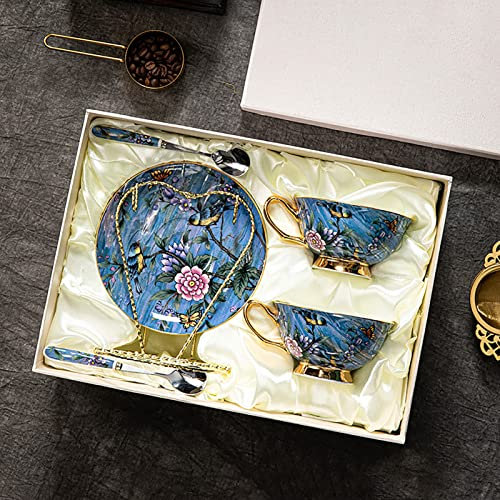 Service À Thé En Céramique, Tasse À Café Et Soucoupe De Style Européen En Porcelaine Anglaise, Ensemble De Tasses À Thé Avec Garniture Dorée, Avec Boîte-Cadeau Pour Le Dîner En Famille, Le Thé De L'