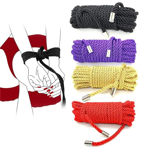 Bondage Seil Baumwollseil [4 Pack] Fesselseil, 5m/10m/15m/20m 4 Größen Bondageseil BDSM Bondageset Fesselset Restraint Fetisch Extrem Sexspielzeug Für Paare Anfänger Fesselspiele (20m)