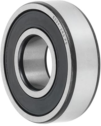 A ABSOPRO Kugellager 6204 Rillenkugellager P5 20x47x14mm Geschmierte Lager Langlebig Schwarz Silberfarben Tretroller Skateboard Rad
