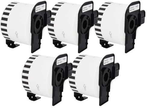 Veson – 5 rullar vita DK-2223 DK2223 oändliga etiketter kompatibel med Brother adressrullar, 50 mm x 30,48 m fraktetiketter för Brother P-Touch QL-500 570 600 700 710 W 720 QL-800 810 W 8 20