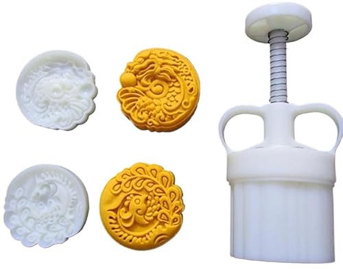 Baking Tools Mid-Autumn Mooncake Mould Press Cookie Stamps 3D Crab/Flor/Mango,Mooncake Press Molds Biscuits Stamp Cake Mould Baking Accessories Making Traditional Festival Mooncakes