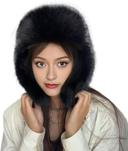 JDYaoYing Damen Kunstpelzmütze Wintermützen Uschanka Trapper Hut mit Ohrenklappen Russische Mütze Wärmer