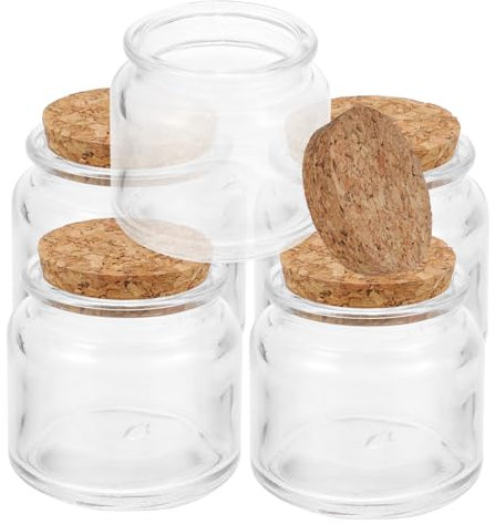 Ciieeo 5 Stück Glas Kerzenbecher 100ml Glasbehälter Mit Holzdeckel Selbstgemacht Duftkerzen Zubehör Kinder Insekten Aufbewahrung Transparent Glasflasche Für Wohndekor