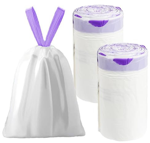 Bolsas de Basura 30.2L Extra Resistentes con Aroma a Lavanda y Cinta de Autocierre - Diseño Antigoteo, Ideales para Cocina y Hogar - Pack de 180 Bolsas (2 x 90)