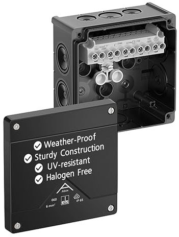 Spelsberg Abox 060-6² Professionelle IP66-Abzweigdose mit erhöhtem Schraubklemmenblock, VDE-zertifiziert, interne Befestigungspunkte für Industrie & Außenbereich (Grau)