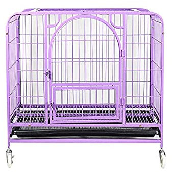 Haustierkäfig, großer Hundekäfig aus Vierkantrohr für den Innenbereich, Haustierzaun, Hundekäfig, Katzenkäfig, kleine und mittelgroße Hunde (Lila 78 * 54 * 72 cm)