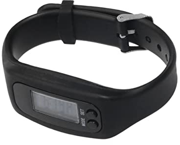 Elektronische Schrittzähleruhr mit LCD Display, 2 Stück-Pack Schwarz