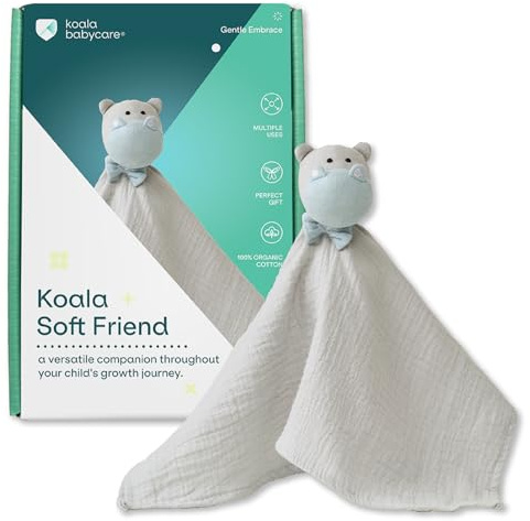 KOALA BABYCARE Schnuffeltuch Baby aus Bio-Baumwolle 40x40 cm - Schmusetuch Junge & Mädchen mit Füllung aus Polyester - Kuscheltier ab 0 Monate - Weiches Kuscheltuch für Neugeborene