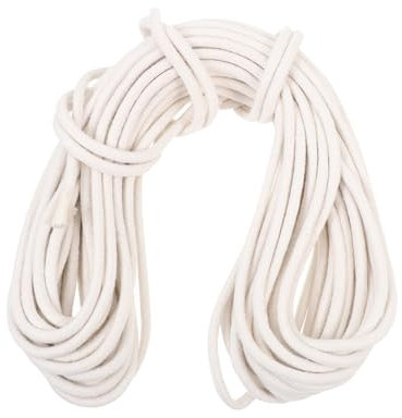Toyvian 6mm Braided Cotton Rope for Flag Pole Halyards 20m Sturdy Bundling and Camping Rope Multi-functional Clothesline for Outdoor and Garden Use