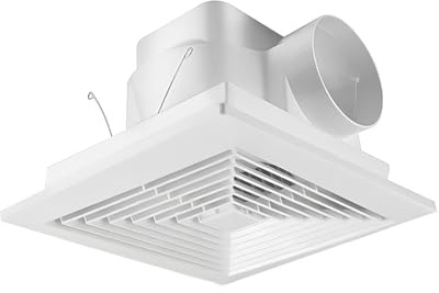 HNRLOY Bathroom Exhaust Fan for Ceiling,Household Bath Vent Ventilation Fan,110 CFM,4-in Duct,1.0 Sones Quiet Operation,13W Energy-Saving 12 Plastic Panel Shower Vent Extractor,10x10 Mounting Hole