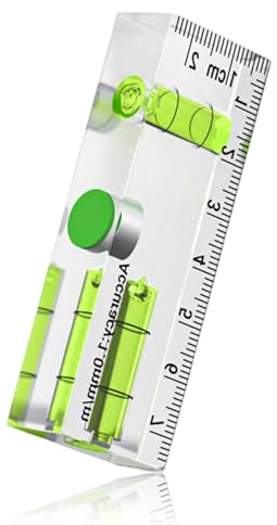 VOBOR Klein Wasserwaage Magnetisch, Transparente Horizontal/Vertikal Libelle, Bruchsicher, 45°/90°/180° (75x25x15mm)