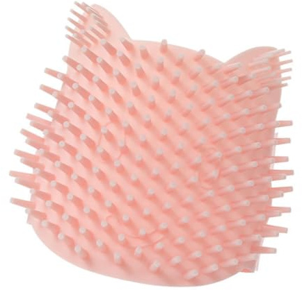 LOLIPPYY Silikon Katzenmassagekamm mit Klebehalterung zur Selbstpflege an Wand und Eckbereichen für Schnelle Fellpflege und Krallenmassage Rosa