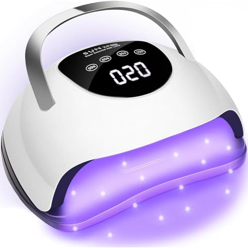 OYFGQDI 220W LED UV Nail Lamp Professional Fast Nail Dryer for Gel Polish Curing Lamp 57 LED Beads, LCD Touch Screen, 4 Timer Settings, Auto Sensor Nail Art Tools Perfect for Home & Salon Use