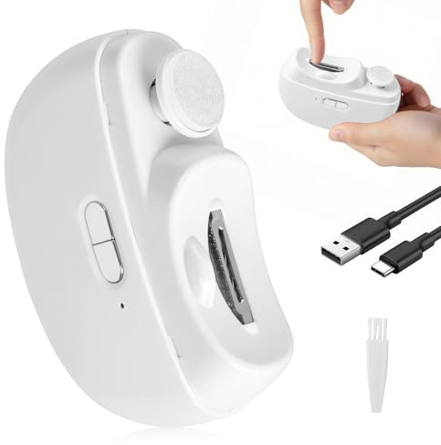 Coupe Ongle Electrique avec Lumière LED, 2 En 1 Coupe Ongle Lime Électrique, Coupe-Ongles Automatique Professionnel,2 Vitesses,Rechargeable USB,Faible Bruit pour Bébés Adultes Personnes Âgées (Blanc)