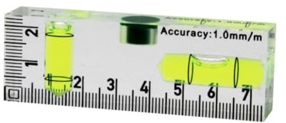 Lawnoval Mini-Wasserwaage 75 mm, transparentes Acryl mit gut sichtbarer grüner Blase für 90° und 180° Winkelmessung, magnetisch, tragbar für Heimwerker und Heimgebrauch