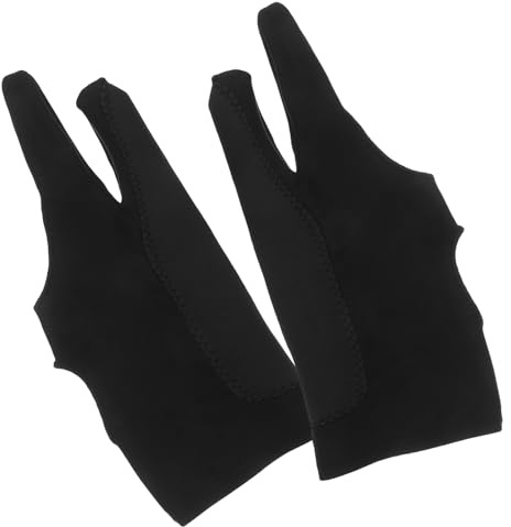 Beaupretty Painting Gloves for Drawing Tablet Two-Finger Design High Elasticity Right and Left Hand Reusable Drawing Tools for Artists