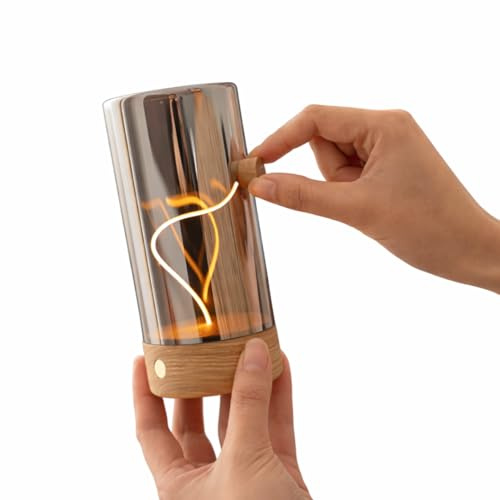 Gingko Solis Drift Light - Weiß Eschenholz LED Ambientelampe, Interaktives Magnetisches Stimmungslicht, Skulpturale Nachttischlampe, USB Wiederaufladbare Moderne Wohnkultur Licht