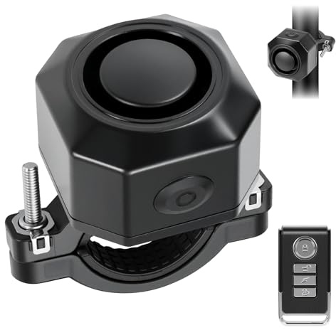 Alarme de Vélo Antivol Moto à Détection de Vibrations, avec Télécommande sans Fil 110 DB, Capteur Vibrations USB-C Wiederaufladbar E-Scooter Alarmanlage, pour Vélo Electrique, Moto, Scooter