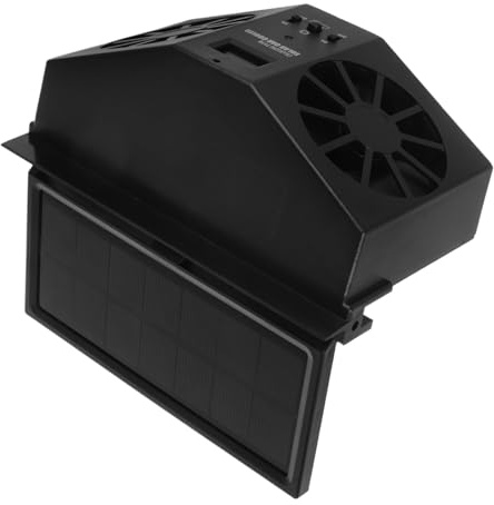 Artibetter Multi-functional Solar Powered Car Window Exhaust Fan with Abs Material for Enhanced Air Circulation and Smoke Exhaust, for Car Interior Cooling and Ventilating The Interior