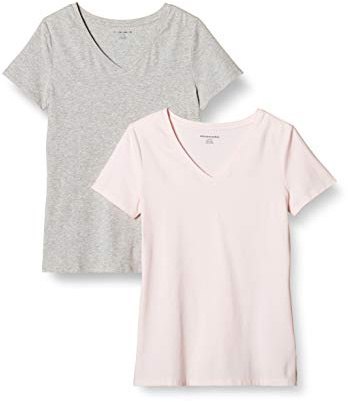 Amazon Essentials Women's Regular-Fit Short-Sleeve V-Neck T-Shirt, Multipacks