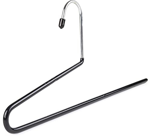 The Hanger Store 10 Non-Slip Trouser Bar Clothes Hangers, Metal with Rubber Coating
