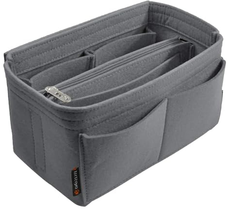 OMYSTYLE Purse Organizer Insert for Handbags, Felt Bag Organizer for Tote & Purse, Tote Bag Organizer Insert with 5 Sizes, Compatible with Neverful Speedy and More, Dark Grey, XL
