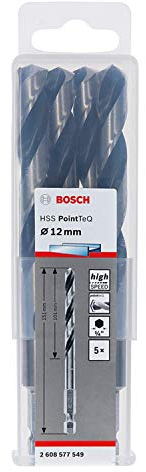 Bosch Professional 10 Stück PointTeQ Sechskantbohrer (für Metall, Ø: 12 mm, Arbeitslänge: 101 mm, Gesamtlänge: 151 mm, ¼-Sechskantschaft, Zubehör für Schlagschrauber und Bohrschrauber)