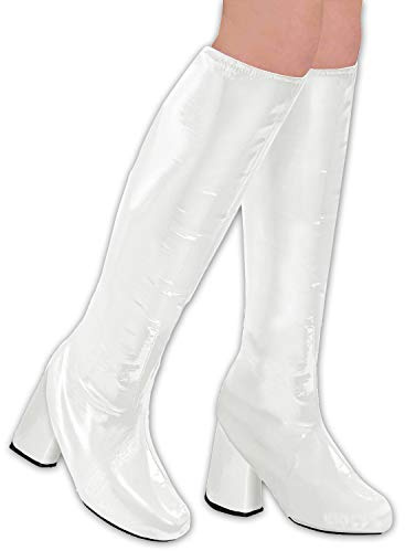 NET TOYS Aufregende GoGo Schuhüberzieher - Weiß - Hinreißendes Party-Accessoire Stiefel-Überzieher für Damen - Bestens geeignet für Mottoparty & Karneval
