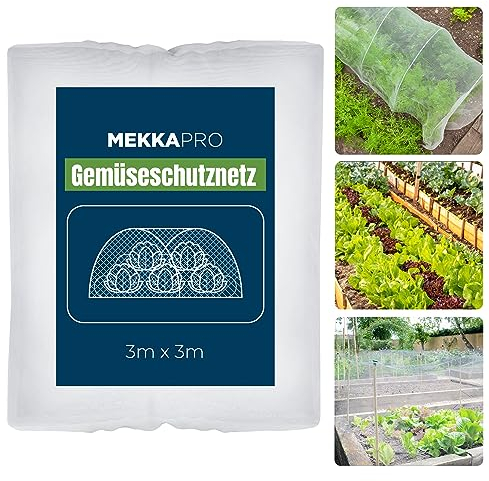 MEKKAPRO Rete Anti Insetti XL (3 x 3 metri), Telo Zanzariera per Piscina, Orto, Giardino, Frutta e Piante, Tessuto da 50 Denari in 100% Poliestere Lavabile in Lavatrice, Facile da Installare