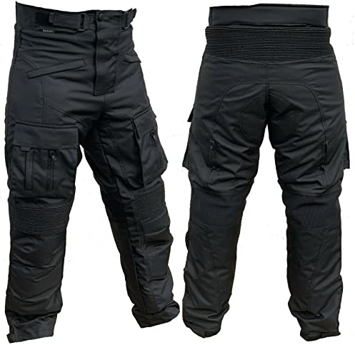 l&j Motorradhose mit herausnehmbaren Protektoren an Hüfte und Knie Herren Textil Motorrad Hose (XL)