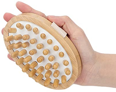 Dry Brushing Body Massager - Natural Wood Cactus Skin Brush for Lymphatic Drainage and Cellulite Removal - Gentle Massage Nodes for Bath and Shower