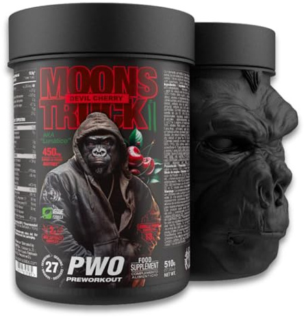 ZOOMAD LABS - Moonstruck II, Polvos Pre Entreno, Suplemente para Deportistas, Pre Workout en Polvo, con Cafeína, Citrulina y Extractos Vegetales - 510 g, Sabor Devil Cherry