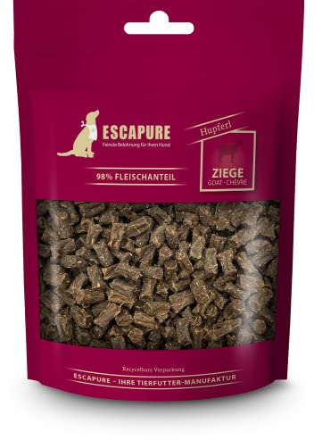 ESCAPURE Hupferl - Hunde Leckerli aus Ziegenfleisch in Premium QualitŠt - 98% Muskelfleisch - Protein Trainingssnacks ohne kŸnstliche Zusatzstoffe & Getreide (150g)