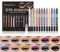 RoseFlower 12 Farben Wasserdicht Lidschatten Stift Set mit Anspitzer, Metallic Lidschattenstift Eyeliner, Glitter Lidschattenstift langanhaltend und Für Einfaches Auftragen, Make-up-Geschenk