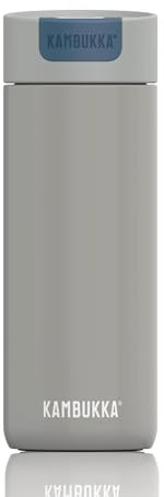 Kambukka - Thermobecher 500ml - Modell OLYMPUS SERIOUS GREY - Thermobecher/Kaffeebecher to go: Easy cleaning - rutschfester Boden - vakuumisoliert - Edelstahl-Thermo-Kaffee-Reisebecher