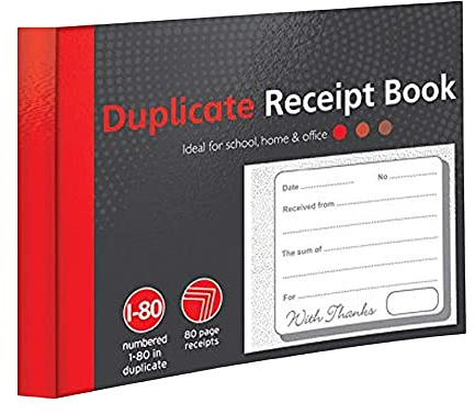 1–80 sidor numrerad kvittobok, halv storlek duplicerat kvittobok för företag, hem, kontor, butik och lager (1)