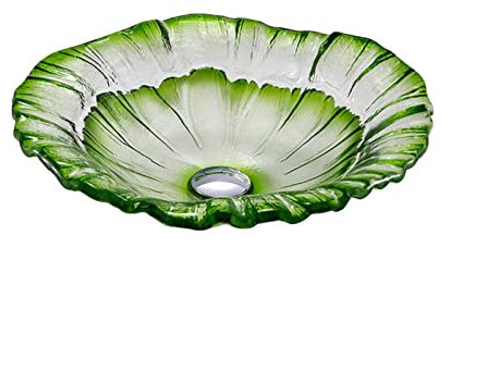 PEVSCO Waschbecken 17 x 17 Badezimmer Glasschiff Waschbecken Bunte Handgemalte Badezimmer Waschbecken Einzelne Becken Arbeitsplatte Senke Aufsatzwaschbecken (Color : Groen)