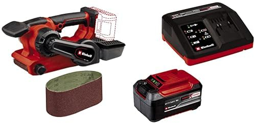 Einhell Professional Akku-Bandschleifer TP-BS 18/457 Li BL Power X-Change (18 V, Brushless, inkl. 3x P80 Schleifband 457x75 mm, inkl. 5,2 Ah Akku und Fastcharger)