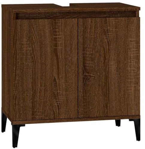 vidaXL Tvättställsskåp brun ek 58x33x60 cm konstruerat trä
